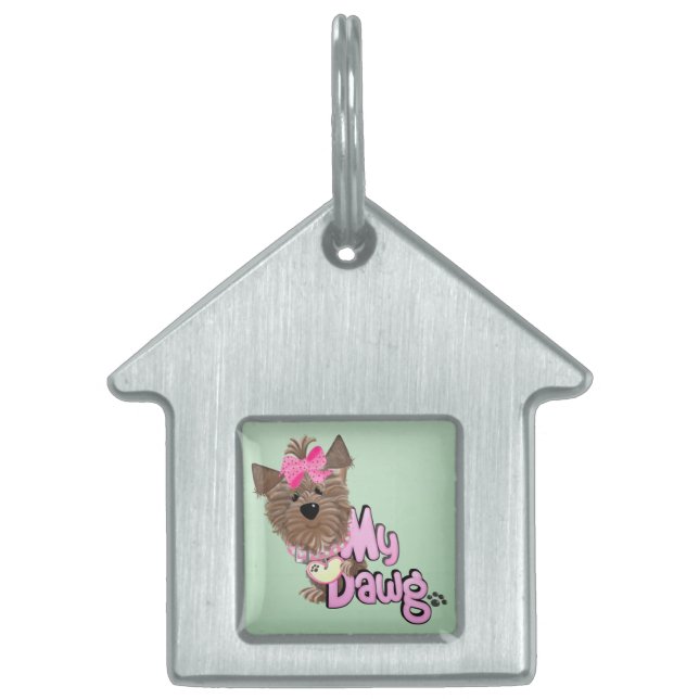 Märkrn Min Dawg Pet House ID-bricka Husdjur (Framsidan)