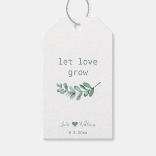 Märkrn Mint Botanical Löv Wedding Favors Presentetikett