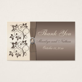 Märkrn Mocha och Ivory Blommigt Wedding Favor Visitkort