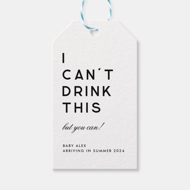 Märkrn Modern enkel avisering om Gravid - gåva Presentetikett (Framsidan)