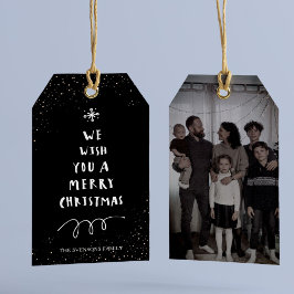 Märkrn Modern Family Photo jul Gift Presentetikett