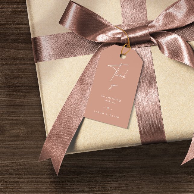 Märkrn Modern  för förmånlig Tack av  Rosa bröllop Presentetikett (Skapare uppladdad)