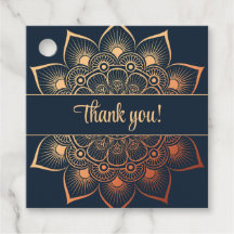 Märkrn Modern Navy Blue Peach Mandala