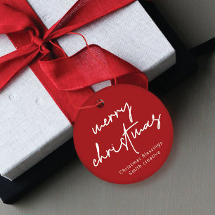 Märkrn Modern Scrip Typography jul Gift Gåvor Etiketter