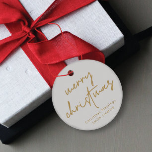 Märkrn Modern Scrip Typography jul Gift Gåvor Etiketter