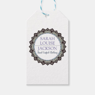 Märkrn Monogram Blue Handmade Clothing Designer Presentetikett