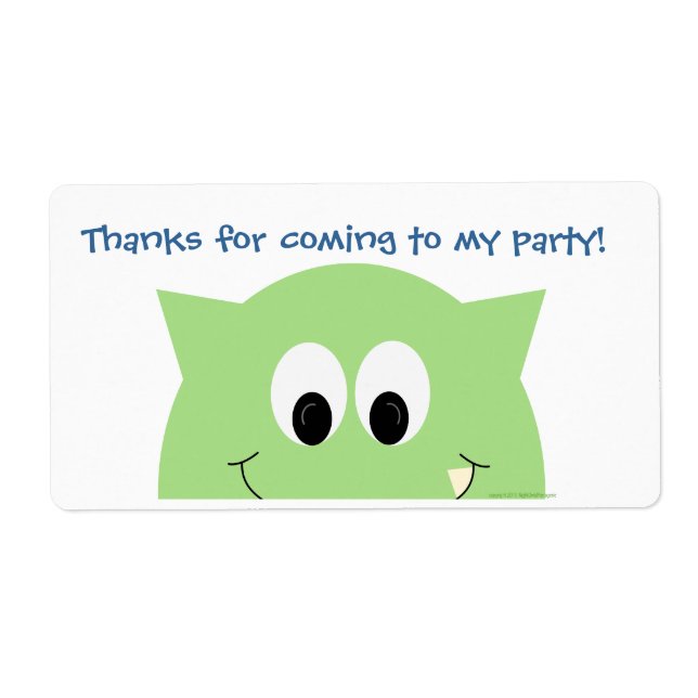 Märkrn Monster Favors - etikett Fraktsedel (Framsidan)