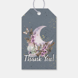 Märkrn Mystical Boho Lavender Anemone Måne Tack Presentetikett