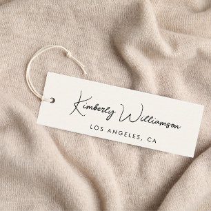 Märkrn Namnteckning skriptetikettetikett för chice Mini Visitkort