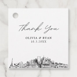 Märkrn Nashville Landmarks Wedding Favor Gåvor Etiketter