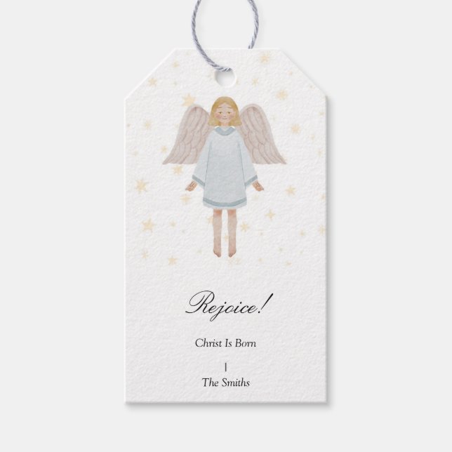 Märkrn Nativitet Angel-julgåva Presentetikett (Framsidan)