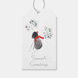 Märkrn Nature Reindeer Helgdag Gift Presentetikett