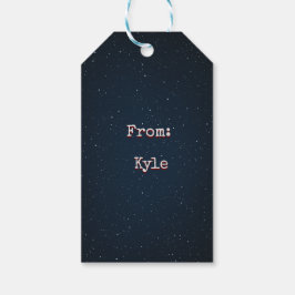 Märkrn Navy Rymden Gift Presentetikett