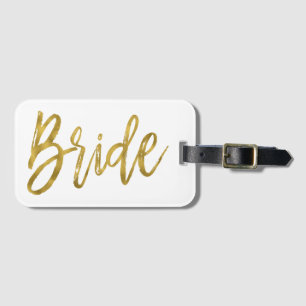 Märkrn Newlyed Bride Gold Foil Luggage Bag Bagagebricka