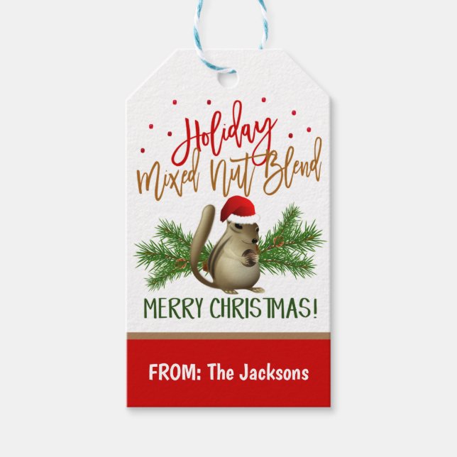 Märkrn Nöt Gift-julafton Presentetikett (Framsidan)