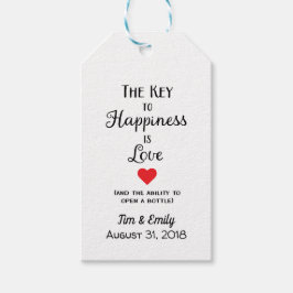 Märkrn nyckel till lycka till med öppningsbröllops presentetikett