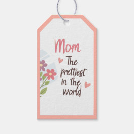Märkrn om bästa Mamma-gåva - Blommigt Mors dag Presentetikett