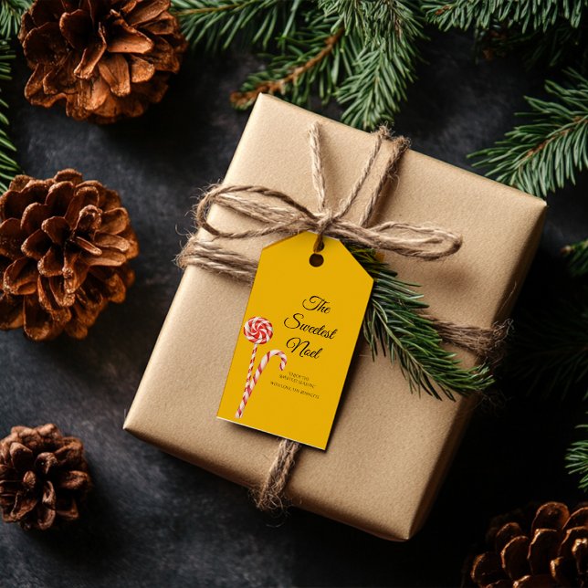 Märkrn om julgåva från candy cane | Den sötaste No Presentetikett (Skapare uppladdad)