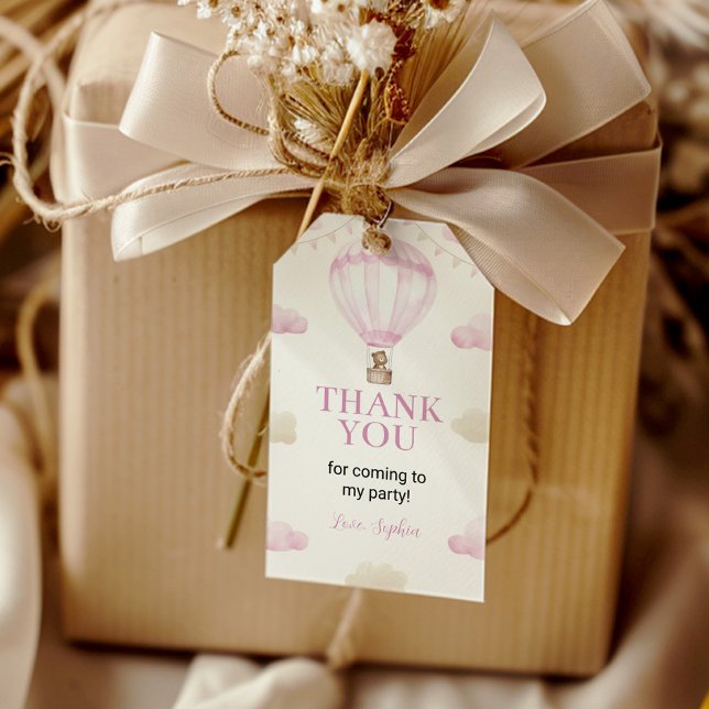 Märkrn Onederbörd Luftballong Birthday Tack Presentetikett (Skapare uppladdad)