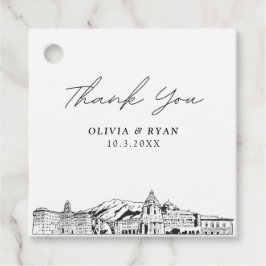 Märkrn Pasadena Landmarks Wedding Favor Gåvor Etiketter