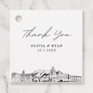 Märkrn Pasadena Landmarks Wedding Favor Gåvor Etiketter