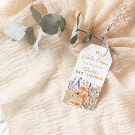 Märkrn Pastel Blommigt Bok Theme Baby Shower Gift Presentetikett
