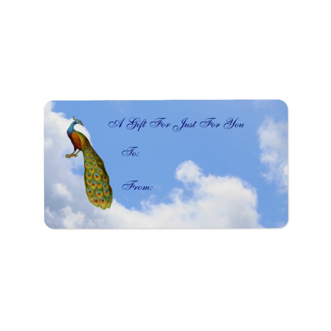 Märkrn Peacock Art Anpassade Gift Adressetikett (Framsidan)