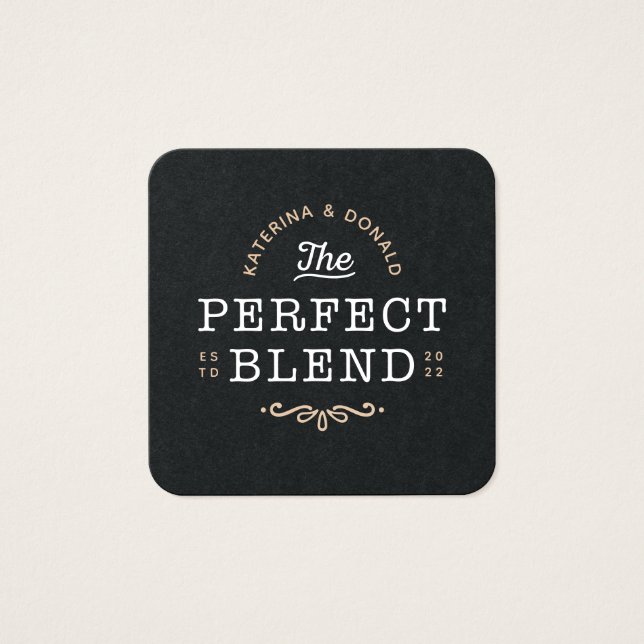 Märkrn Perfekt Blend Wedding Favor Fyrkantigt Visitkort (Framsida)