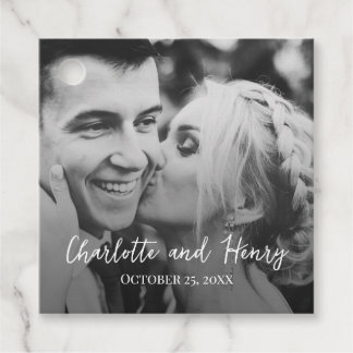 Märkrn Photo Personlig Tack Bröllop Gift Gåvor Etiketter