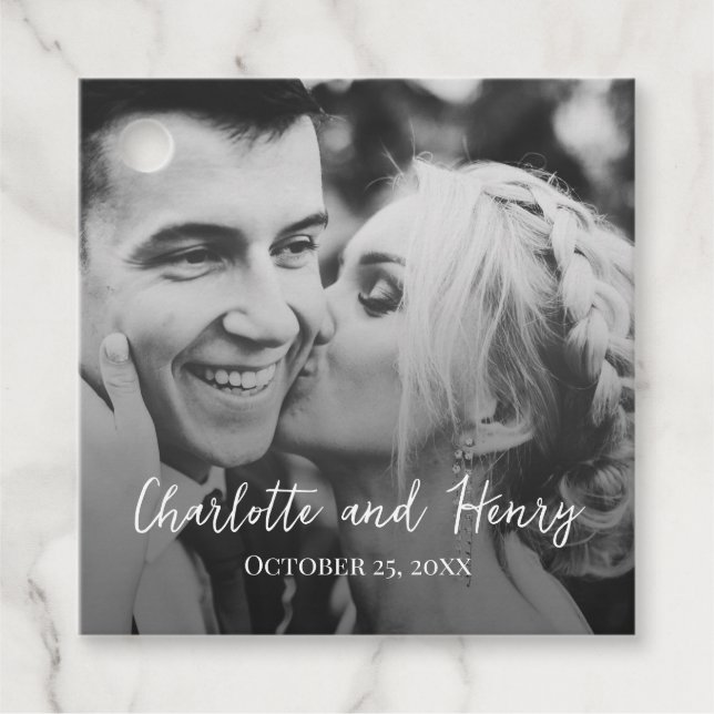 Märkrn Photo Personlig Tack Bröllop Gift Gåvor Etiketter (Framsida)