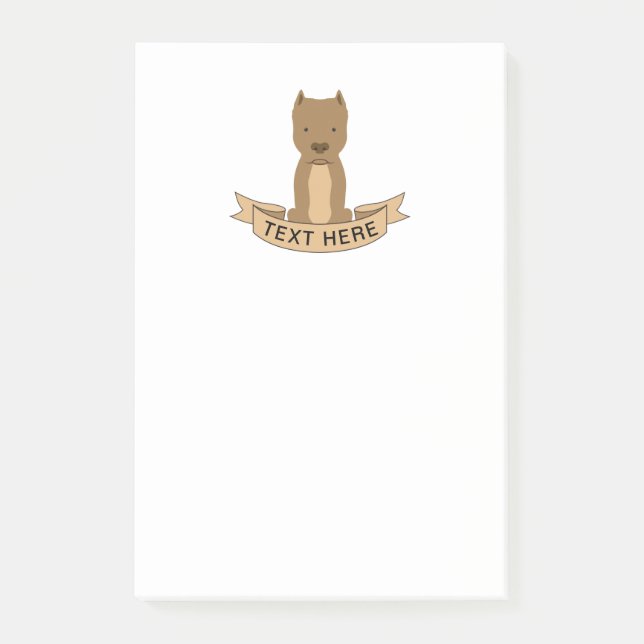 Märkrn Pitbull Ribbon Post-it Block (Framsida)