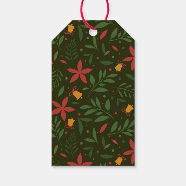 Märkrn Poinsettia & Bell Elegance Gift Presentetikett (Framsidan)