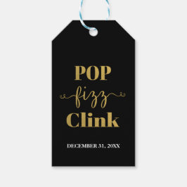 MÄRKRN POP FIZZ CLINK Black & Guld Gift Presentetikett