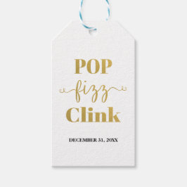 MÄRKRN POP FIZZ CLINK White & Guld Gift Presentetikett