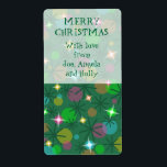 Märkrn porträtt för julklapp i Ljus Fraktsedel<br><div class="desc">En roligt,  en fektiv,  reflexdesign som inspireras av regnbåge-färgad-ljus på julgran. Mjuk märkre med grönt,  blått,  rosa,  orange för gult och anpassade som du kan anpassa med din egen text,  bilder och dina egna idéer. Skapat med digital teknik genom jess perry.</div>