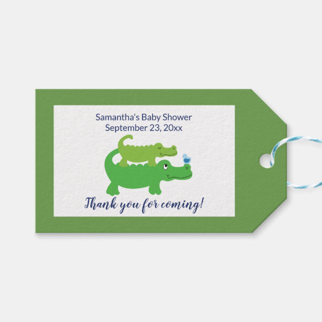 Märkrn Preppy Alligator Gift för födelsedagar elle Presentetikett (Framsidan (Horisontell))
