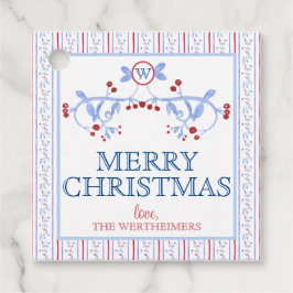 Märkrn Red Blue Grand Millennienial Favor Gift Gåvor Etiketter