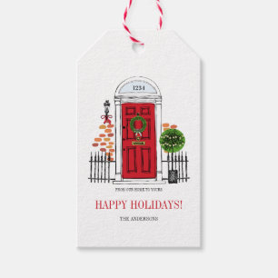 Märkrn Red Helgdag jul Door Gift Presentetikett