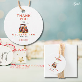 Märkrn Red Tractor Birthday Circle Favor Gift Gåvor Etiketter