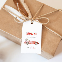 Märkrn Retro Red Tävling Car Gift Presentetikett