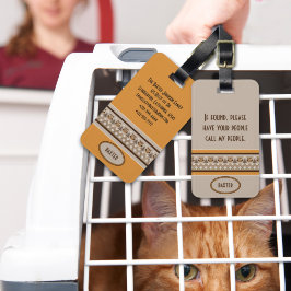 Märkrn Retro Uggla Knsigned Design Pet Carrier Bagagebricka