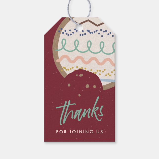 Märkrn Röd julkaka - dekorera partis favoriter Presentetikett (Framsidan)