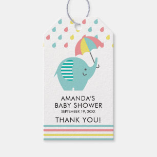 Märkrn roligt ELEPHANT Baby Shower Favor Gift Presentetikett