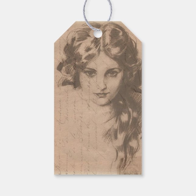 Märkrn Romantisk skriptjournalföring Presentetikett (Baksidan)