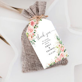 Märkrn Rosa ros Bröllop Gift Presentetikett
