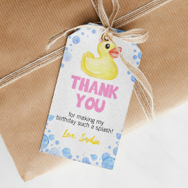 Märkrn Rubber Anka Girl Birthday Tack Presentetikett