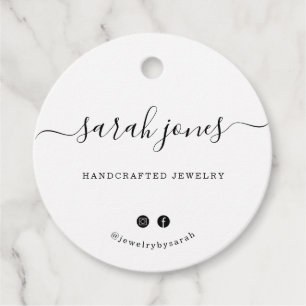 Märkrn Rund, vit kalligrafi för skripthängning för Gåvor Etiketter