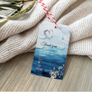 Märkrn Rustic Ocean Bröllop Gift Presentetikett