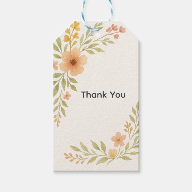 Märkrn Rustic Wildblombröllop Favor Presentetikett (Framsidan)