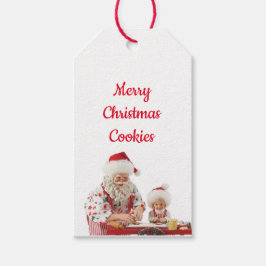Märkrn Santa & Child Baking Jul Cookies Gift Presentetikett
